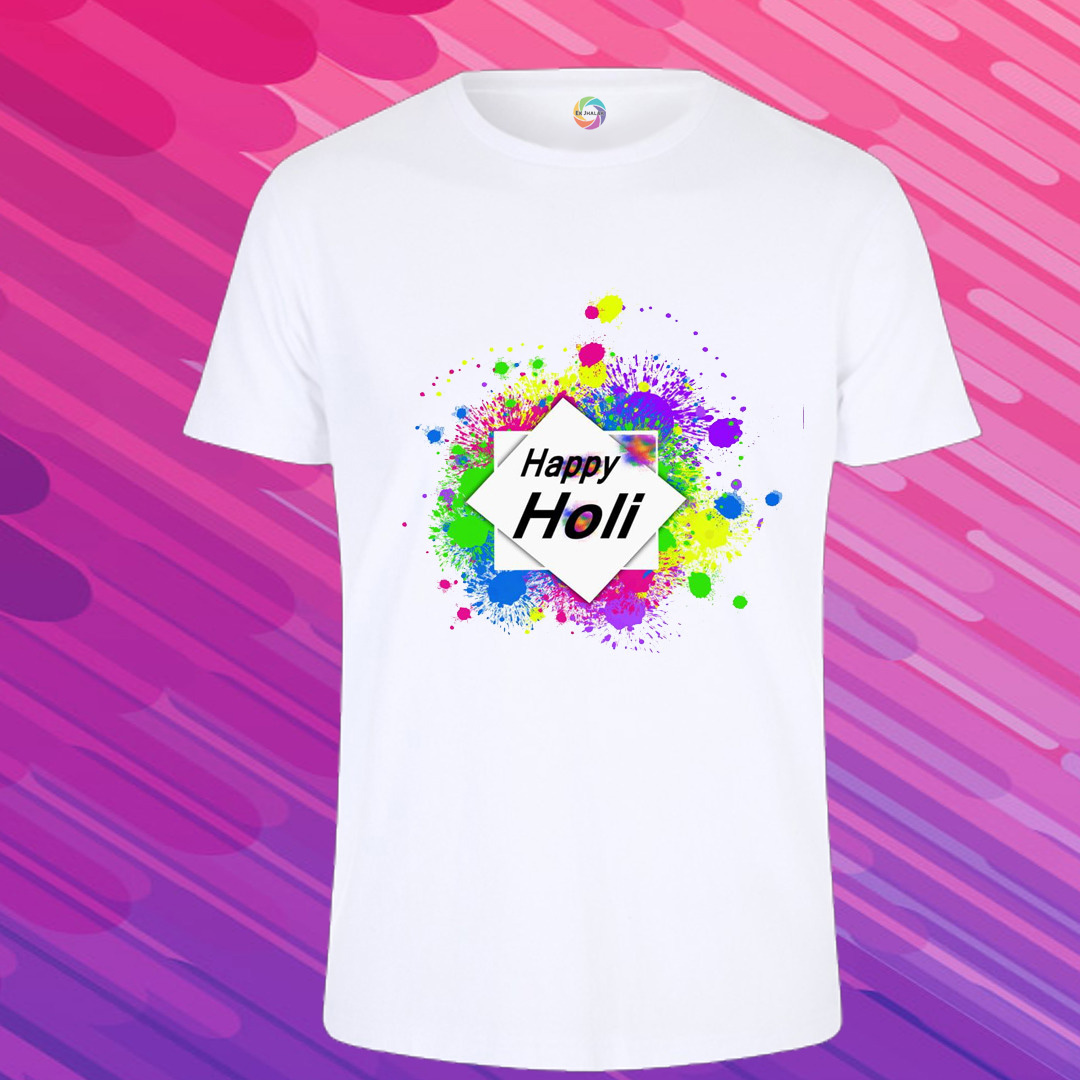 Holi Special Polyester Printed T-Shirt